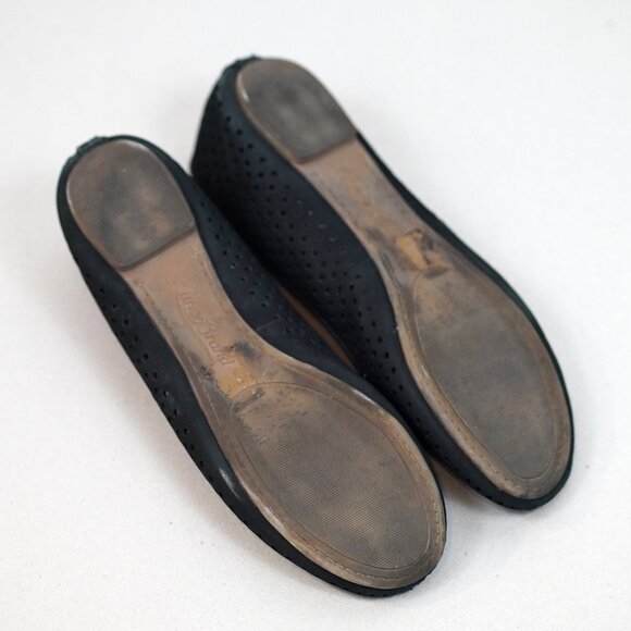 Lucky Brand "Enorahh" Leather Perforated Ballet Flats in Black, Size 6 - Picture 2 of 3
